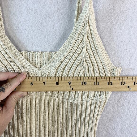 Womens Babydoll Crochet Tank Top Sz XS/S Boho Beachy Festival Romantic Hippie - Picture 4 of 8